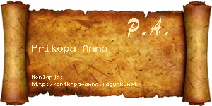 Prikopa Anna névjegykártya