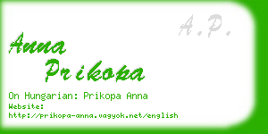 anna prikopa business card